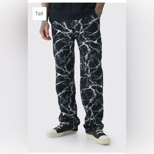 Boohoo Black and White Patterned Men's Jeans